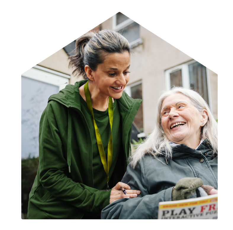 Home Instead Care Professional enjoying time with her client